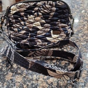 Lug Quilted Crossbody Bag - Black and Cream Floral